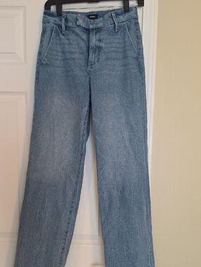 Express Wide Leg Jeans in Light Blue Denim
